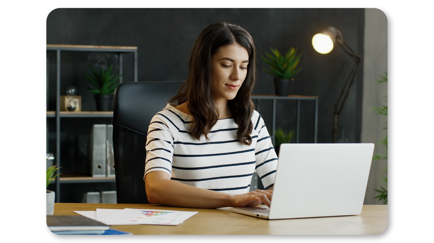 A Woman Practicing Mindfulness Exercises at Work through Mindful Immersion