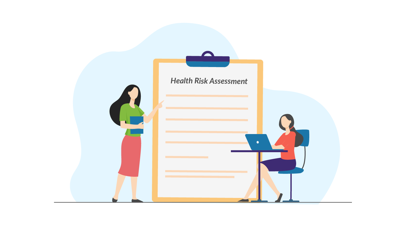 HR explaining employee all about health risk assessments