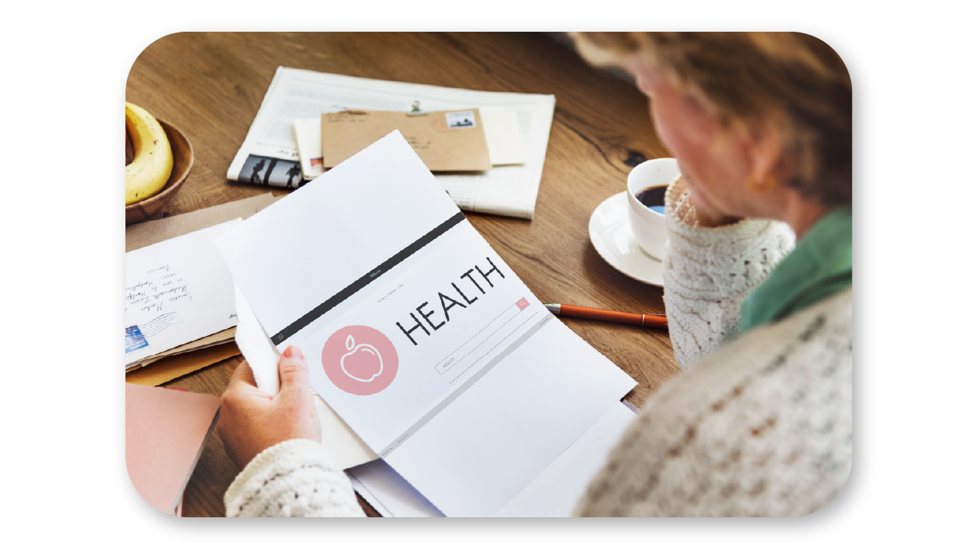 Woman reading health report